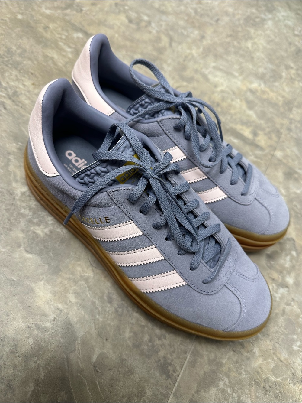 Adidas Gazelle Women’s Sneakers in Light Blue with Pink Accents